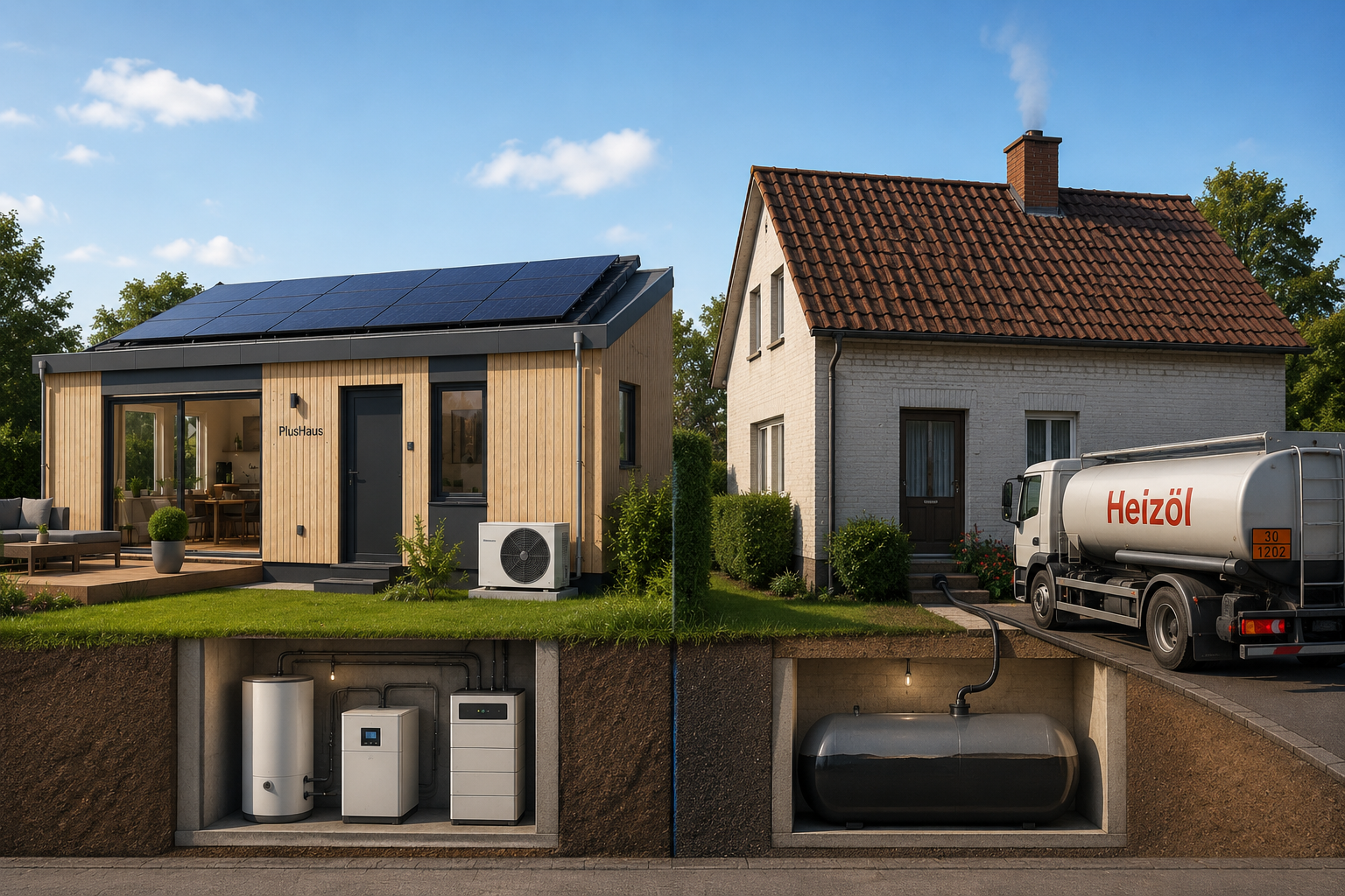 energiekonzept neubau waermepumpe photovoltaik